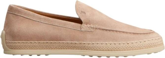 TOD'S Roze platte schoenen met reliëflogo Pink Dames