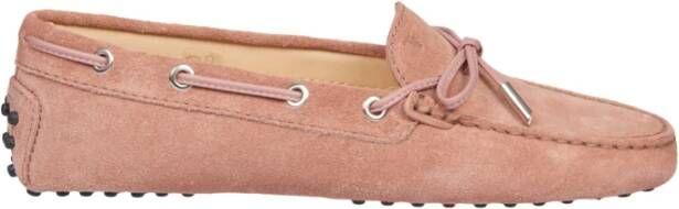 TOD'S Roze Suède Loafer Schoenen Pink Dames