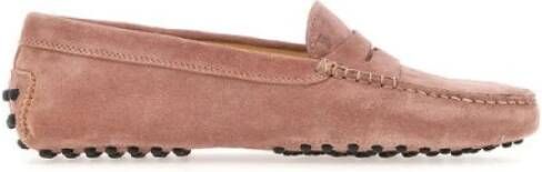 TOD'S Roze Suède Moccasin Pink Heren