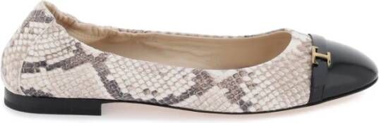 TOD'S Slangenprint leren ballerina's Multicolor Dames