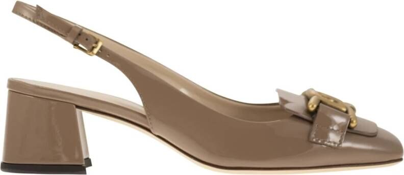 TOD'S Slingback Kate Pump met vierkante neus Beige Dames