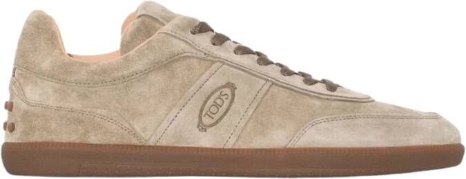 TOD'S Verhoog je sneaker game met stijlvolle suède sneakers Beige Heren