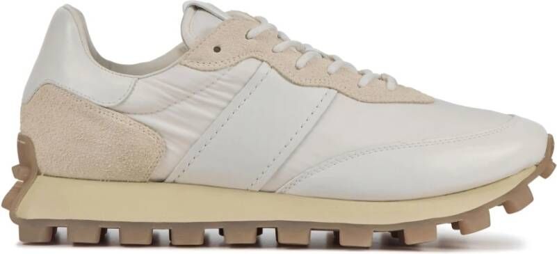 TOD'S Witte Leren Sneakers met Suède Accenten White Heren