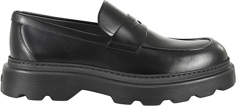 TOD'S Zwarte Leren Loafers Stijlvol Ontwerp Black Heren