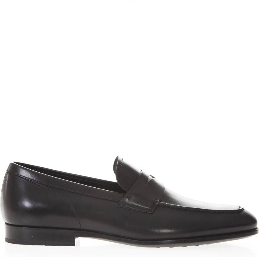 TOD'S Stijlvolle Leren Loafers Black Heren