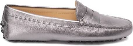 TOD'S Stijlvolle leren loafers Gray Dames