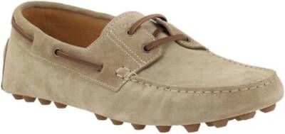 TOD'S Stijlvolle leren loafers met rubberen noppen Beige Heren