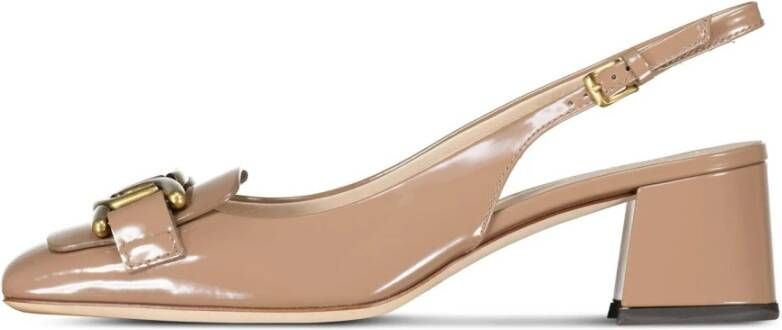 TOD'S Stijlvolle leren Sling-Back Pumps Beige Dames