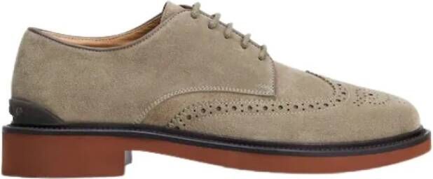 TOD'S Suède Brogue Veterschoen Beige Heren