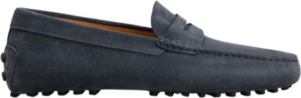 TOD'S Suède Casual Loafers Blue Heren