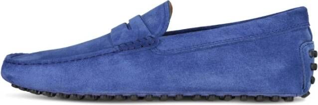 TOD'S Suède Instap Mocassins Italië Gemaakt Blue Heren