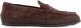 TOD'S Suède Loafer met Gegraveerd Logo Brown Heren - Thumbnail 1