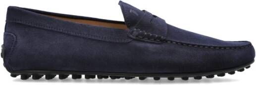 TOD'S Suede Loafers Blue Heren