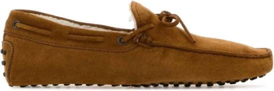 TOD'S Suede Loafers Brown Heren