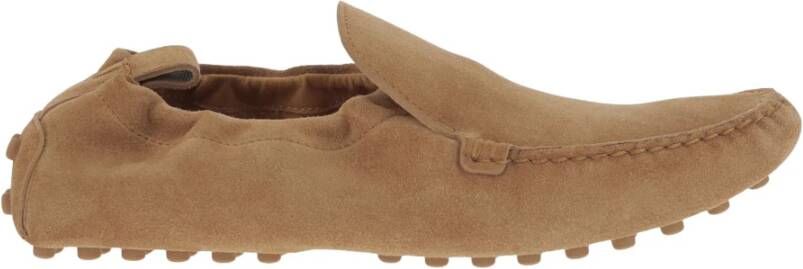 TOD'S Suède Loafers met Rubberen Zool Beige Dames