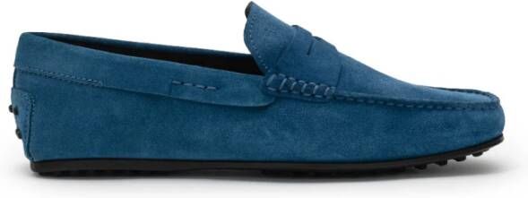 TOD'S Suède Mocassin Schoenen Blue Heren