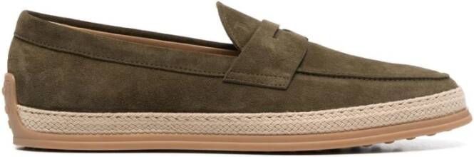 TOD'S Suède Mocassins Green Heren