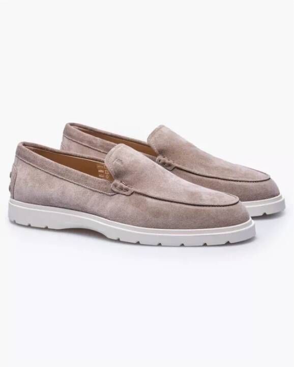 TOD'S Suède Mocins met Gestikt Plateau Bruin 1 2 Brown Heren