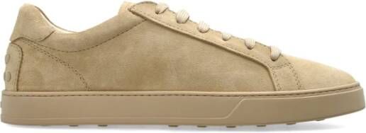 TOD'S Suede sneakers Beige Heren