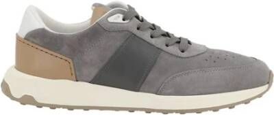 TOD'S Suède Sneakers met Gestructureerde Zool Multicolor Heren