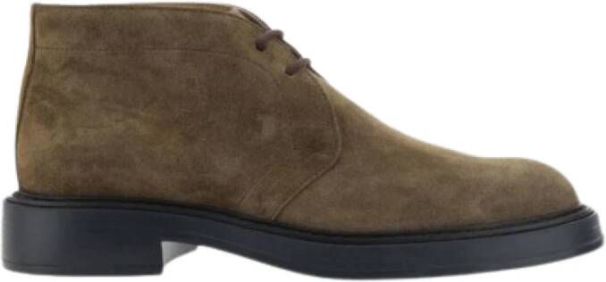 TOD'S Suède Veterschoenen Amandel Teen Brown Heren