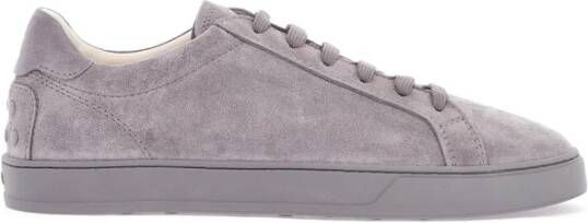 TOD'S Suède veterschoenen met rubberen zool Gray Heren