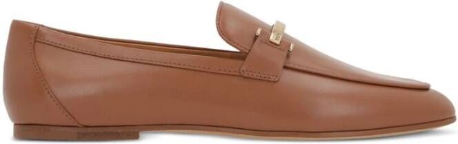 TOD'S Terracotta Bruin Leren Platte Schoenen Brown Dames