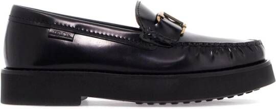 TOD'S Tijdloze leren loafers Black Dames