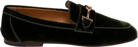 TOD'S V807 Verde Inglese Leren Loafers Green Dames