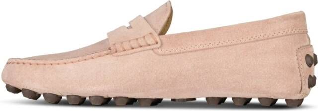 TOD'S Velours Slip-On Mocassins Italië Made Pink Heren