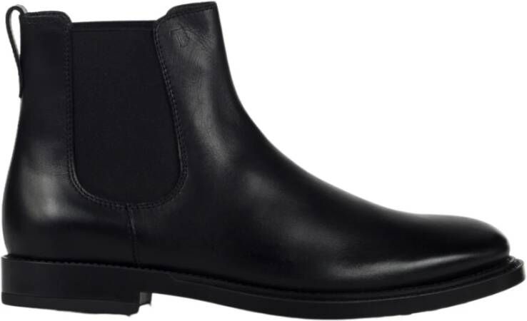 TOD'S Verfijnde Leren Chelsea Boots Verhogen Stijl Black Heren