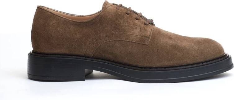 TOD'S Bruine Suède Veterschoenen Brown Heren