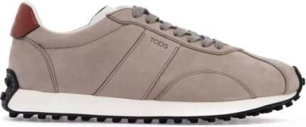 TOD'S Vintage Leren T Sneakers Gray Dames