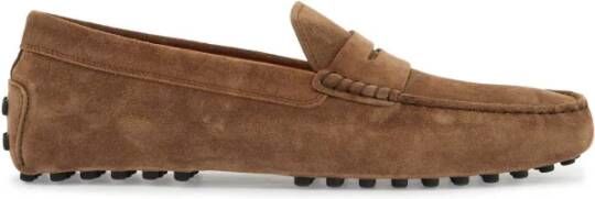 TOD'S Walnoot Leren Rij Mocassin Brown Heren