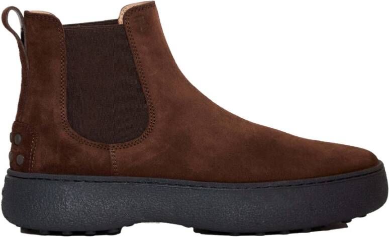 TOD'S Winter Suède Bruine Loafers Brown Heren