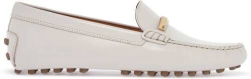 TOD'S Witte Kalk Rijdende Loafer met Lage Hak White Dames