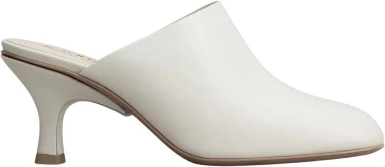 TOD'S Witte leren hakken sabot schoen White Dames