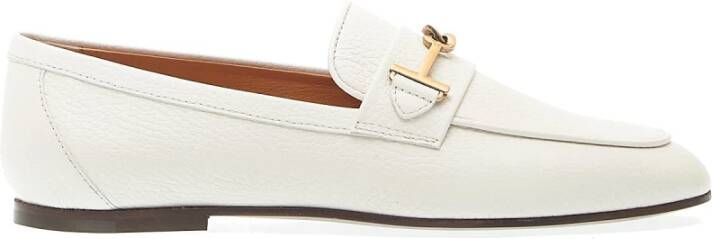 TOD'S Witte leren instappers White Dames