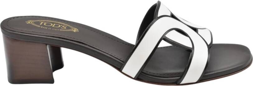 TOD'S Witte Leren Ketting Sandalen Multicolor Dames