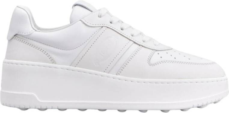 TOD'S Witte Leren Lage Sneakers White Dames