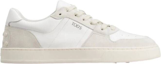TOD'S Witte Leren Lage Sneakers White Heren