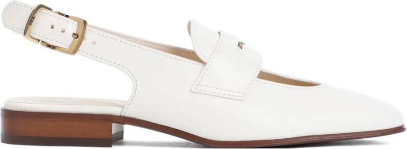 TOD'S Witte leren loafers met uitgesneden design White Dames