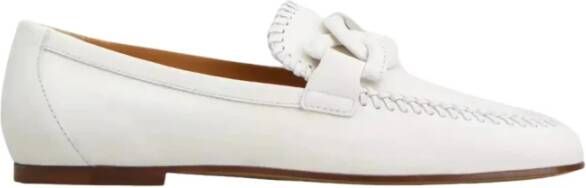 TOD'S Witte leren loafers White Dames