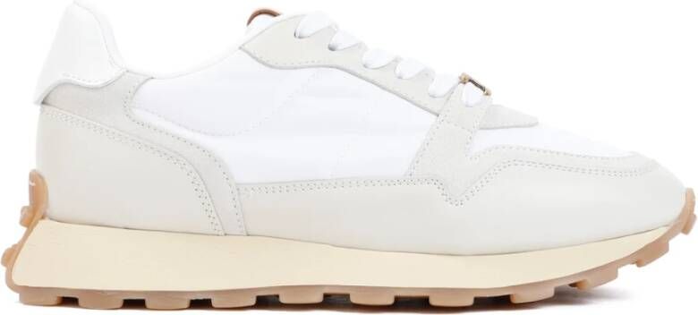 TOD'S Witte Leren Sneakers Amandel Teen Multicolor Dames