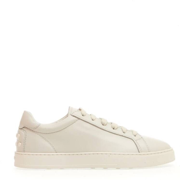 TOD'S Witte Leren Sneakers Modern Ontwerp White Heren