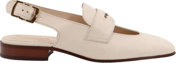 TOD'S Witte Loafer Schoenen met Verstelbare Band White Dames