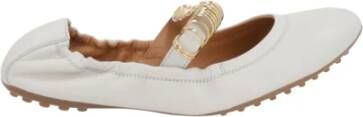 TOD'S Witte platte ballerina schoenen White Dames