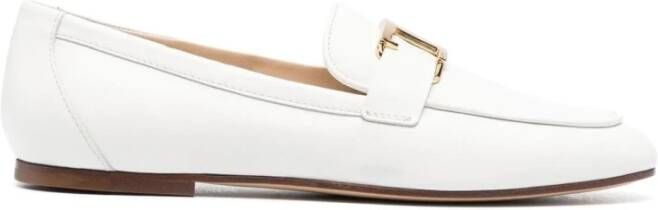 TOD'S Witte platte schoenen Cuoio LEG White Dames