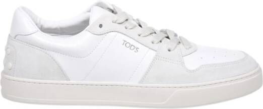 TOD'S Witte Sneakers Paneelontwerp Logo Print White Heren