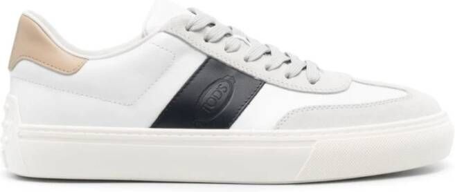 TOD'S Witte Sneakers Paneelontwerp Ronde Neus White Heren